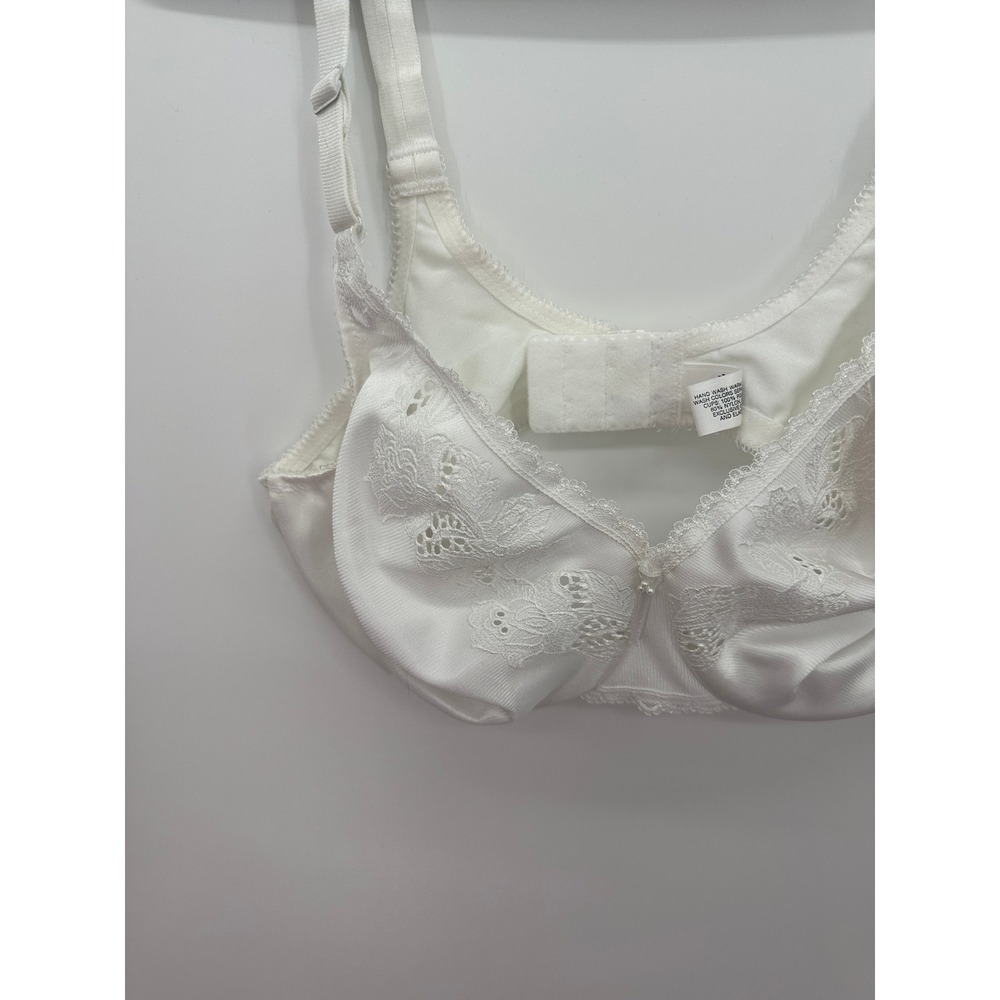 Wacoal White Floral Embroidered Underwire Bra 36D Style 85133 Adjustable Straps - Picture 3 of 7